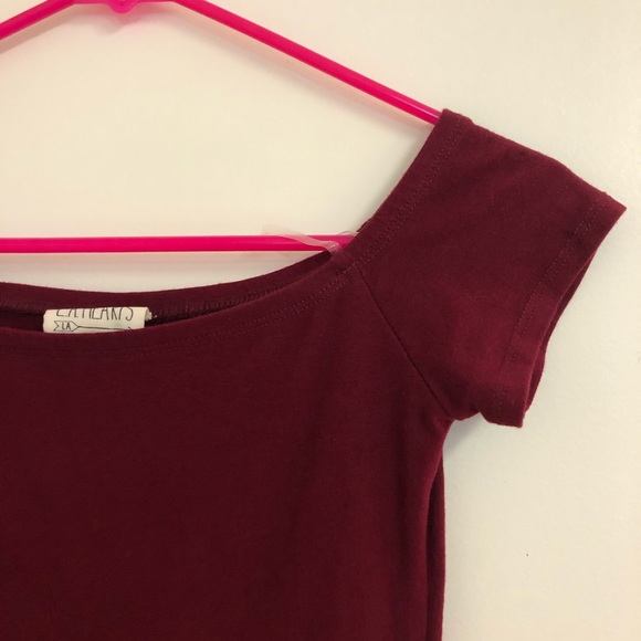 LA Hearts Maroon Babydoll Dress - Picture 3 of 3